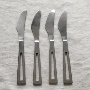 4 Towle Supreme Cutlery Aperto 8 3/8" Modern Solid Dinner Knives Stainless Japan